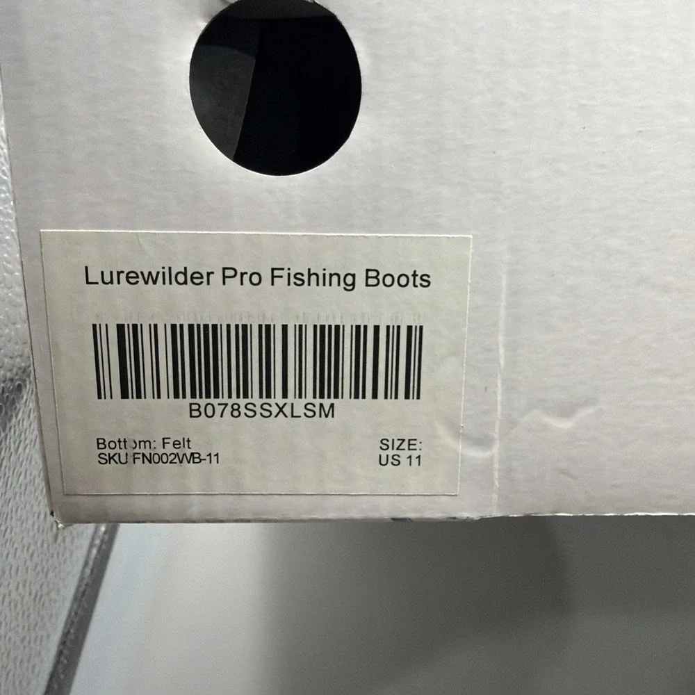 Lurewilder Men's Fishing & Wading Boots Felt Sole for Fly Fishing Size 11 New